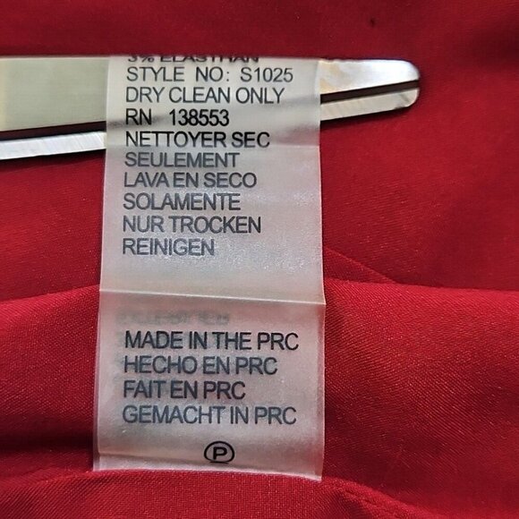 NUE by Shani S1025 Size 2 Leather Accents Red Shapewear Midi Dress Quiet Luxury - Picture 15 of 16